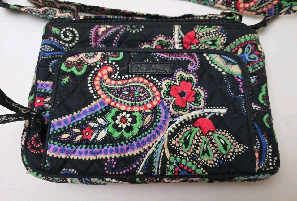 Bolso Bandolera Vera Bradley Little Hipster Crepúsculo Paisley Negro Foto 2 de 4