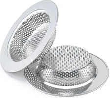 2 Pcs Sink Strainer for Most Kitchen Drain Basket, Silver(2 Pcs) 