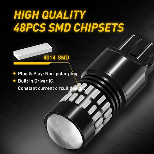 2x 7440 7443 7444 Lámpara de luz de freno LED intermitente para coche camión SUV súper roja - Imagen 8 de 12