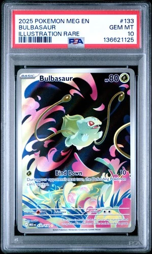 2025 Pokemon Mega Evolution Bulbasaur #133 GEM MT PSA 10 Illustration Rare