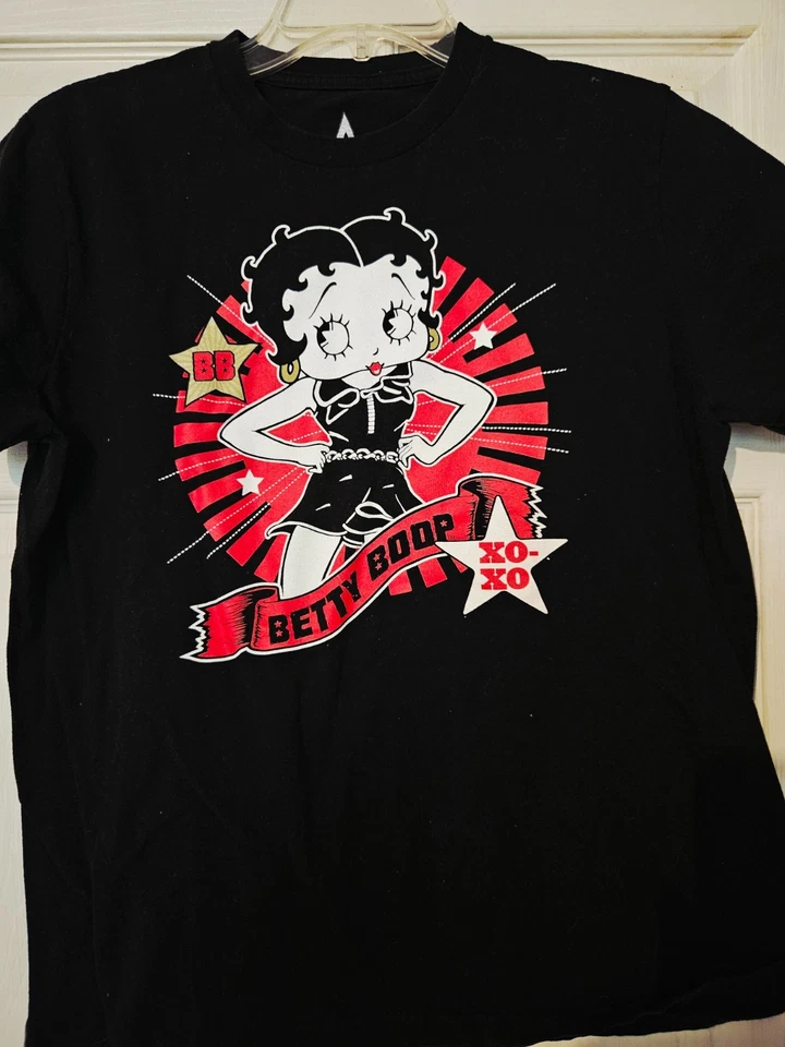 Camiseta Feminina JH Designs Betty Boop Preta/Tamanho G EUA Vestuário Feminino - Imagem 3 de 4