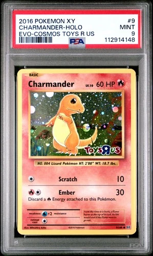 2016 POKEMON XY EVOLUTIONS COSMOS-TOYS R US #9 CHARMANDER-HOLO PSA 9