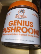 The Genius Brand Mushrooms Healthy Immune Support, Energy, Clarity 90 Capsules