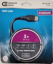 Commercial Electric 3 ft. Standard HDMI TV Video Cable Black 4K High Speed