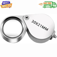 30X Jewelers Loupe Magnifier Jewelry Coin Loop Magnifying Glass Eye Pocket