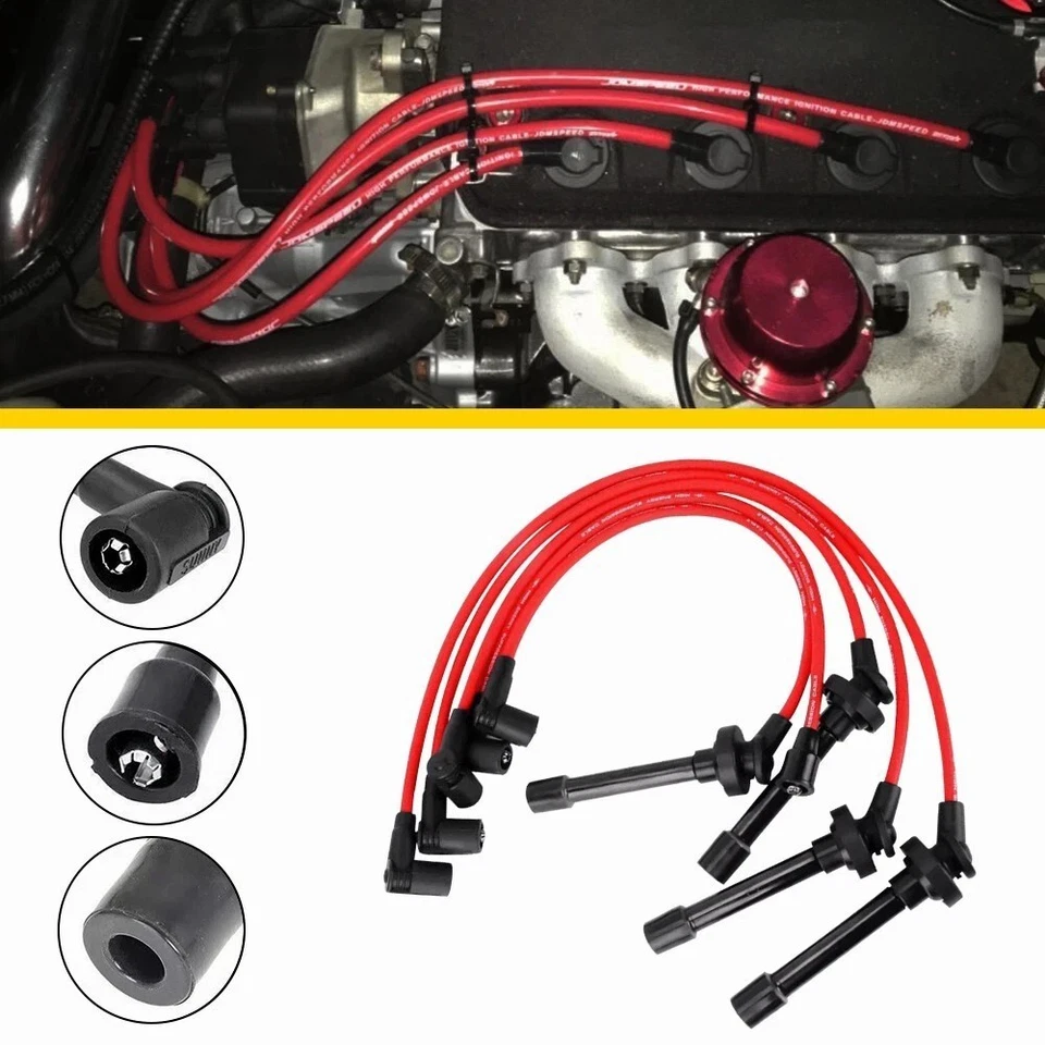 Fio de vela de ignição OEM compatível com HONDA CIVIC DEL SOL 92-00 EG EK EJ D15/D16 NÚCLEO ESPIRAL - Imagem 2 de 4