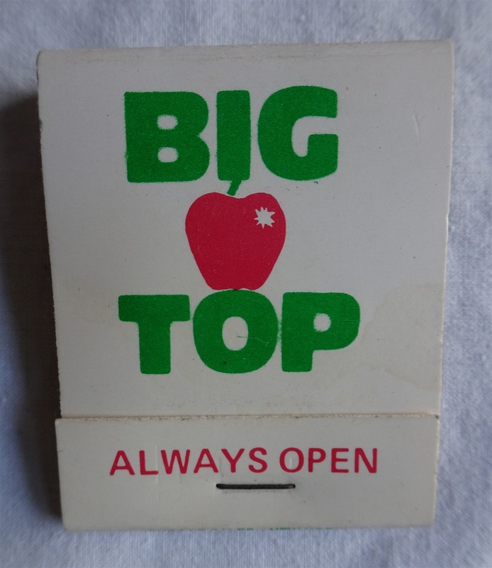 Vintage Full Matchbook, Big Top, Gay Adult Male Erotic Films Movies, NYC, LGBTQ