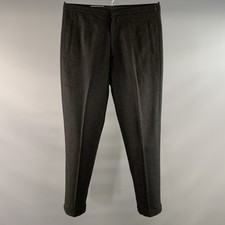 DOLCE & GABBANA Size 34 Black Dark Grey Wool Blend Dress Pants