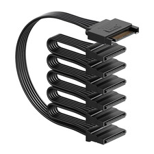Sata Power Splitter Cable 6 Way, 15 Pin SATA to 6 for Hdd  Ssd  Optical Drives, Sa