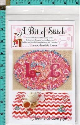 ''Hearts of Love Set'' A Bit of Stitch Computerized Sewing Machine Design CD NEW!