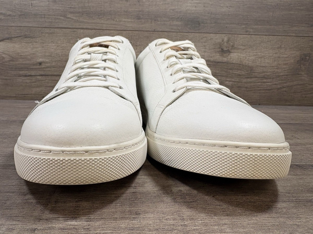 Allen Edmonds Courtside Low Top White Leather Sneakers Shoes Mens
