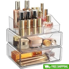 Acrylic Makeup Organizer Multiple Compartments Durable Storage Cosmetics Jewelry