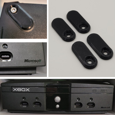 Rubberized Replacement Feet for Original Xbox (3D Print) No adhesive needed