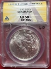 1922-D Peace Dollar. ANACS AU-58. Scratched. Details. Free Shipping