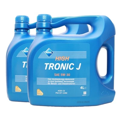 Huile Moteur ARAL HighTronic J 5W-30 Fiat 9.55535-S1, PSA B 71 2290, 2x4 Litres - Photo 1/3