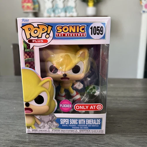 FLOCKED SUPER SONIC WITH EMERALDS Funko Pop - Target Exclusive - Sonic Hedgehog