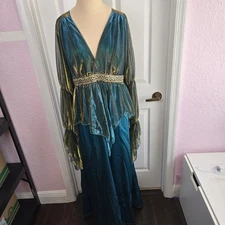 In Character Costumes Greek Medusa Costume Women's Size 3XL  Teal Satin Cosplay