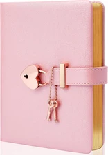 Diary with Lock for Girls Ages 8-12 Journal with Lock and Key 296 Gold Edged Pag
