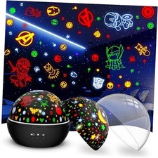 Super Hero Night Light for Boys  Spiderman Night Light and Star Black