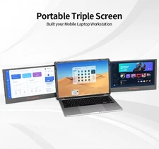 Portable Dual Monitor Screen Tri-Screen Extender Workstation for 13-17.3''Laptop