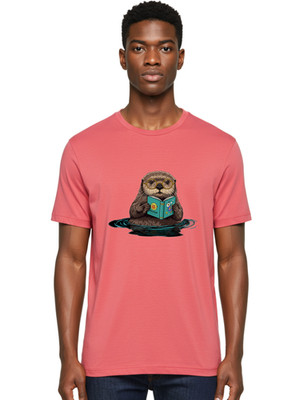 Almanac-Otter Mens Graphic Tee, 100% Cotton, Casual Summer Wear