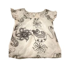 Max Studio XS White Cotton Embroidered Boho F...