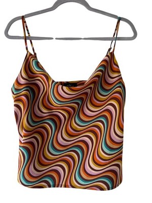 Milk & Honey Psychedelic Wavy Print Cami Top Retro Y2K Size S Casual chic