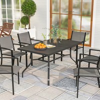 Outsunny Gartentisch 152X90 Cm, Wetterfest Balkontisch Aus Stahl Beistelltisch
