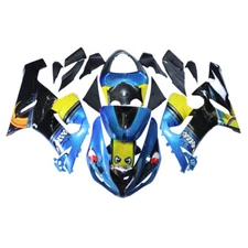 ABS Plastic Fairings for Kawasaki 2005 2006 Ninja ZX6R Shark Blue Black Bodywork