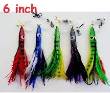 (1) ONE 6" Rigged 3oz Tuna Clone Feather Trolling Fishing Lures