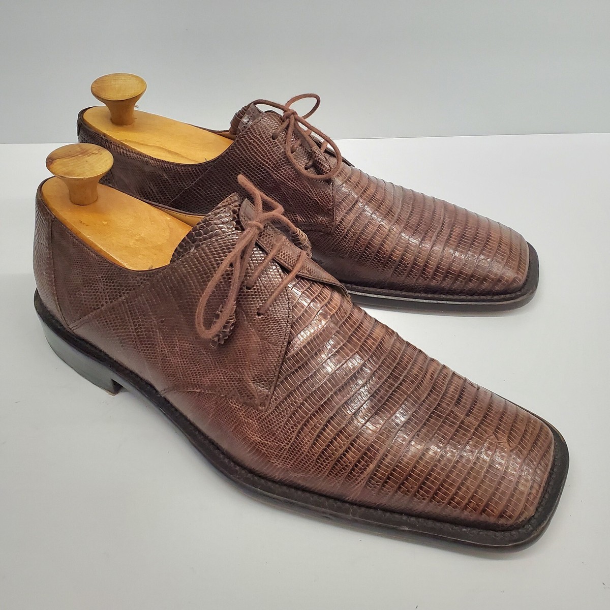 Mezlan Genuine Lizard men’s shoes size 10 used Mezlan Platinum Genuine Black Exotic Lizard Crocodile Toe  main image 3