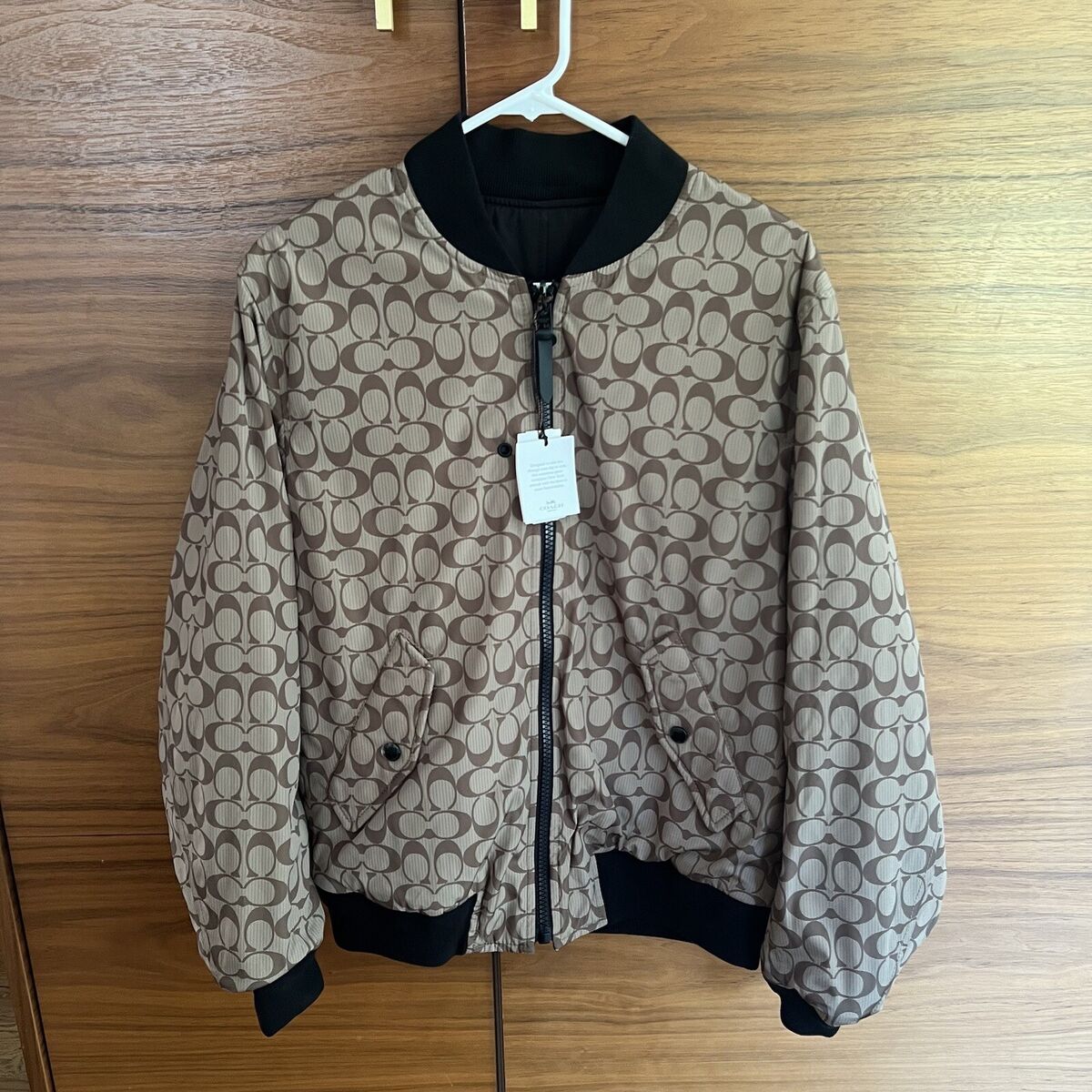 NWT Coach Reversible Signature Ma 1 Jacket Black Khaki NWT Coach Reversible Signature Ma 1 Jacket Black Khaki