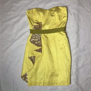 badgley mischka yellow dress