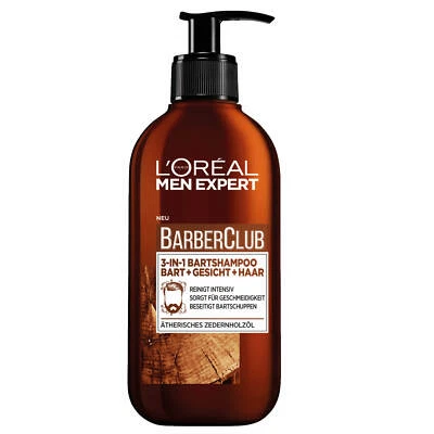 L'ORÉAL 200ml Loreal Men Expert Barber Club 3in 1 intensiv Bartshampoo Bart Gesicht Haar