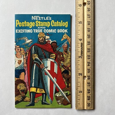 VINTAGE NESTLE'S POSTAGE STAMP CATALOG AND EXCITING TRUE COMIC BOOK AD PAMPHLET