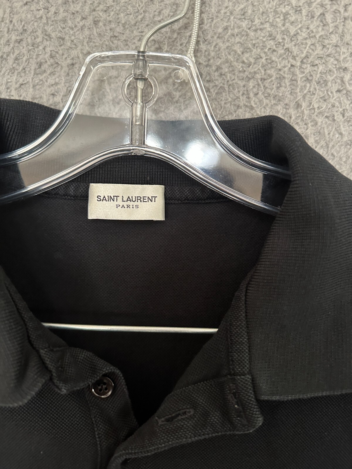 Polo donna Saint Laurent taglia grande nera manica corta cotone adulto