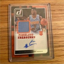 2016 Panini Donruss Emmanuel Mudiay Denver Nuggets Patch Auto /75 #TT-EM