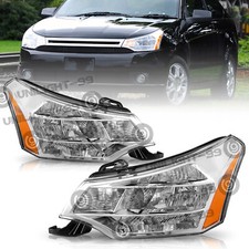 For 2008 2009 2010 2011 Ford Focus S | SE | SES | SEL Halogen Headlights LH+RH