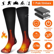 Unisex Electric Heated Socks Men Women Battery Powered Heated Soft Warm Socks US