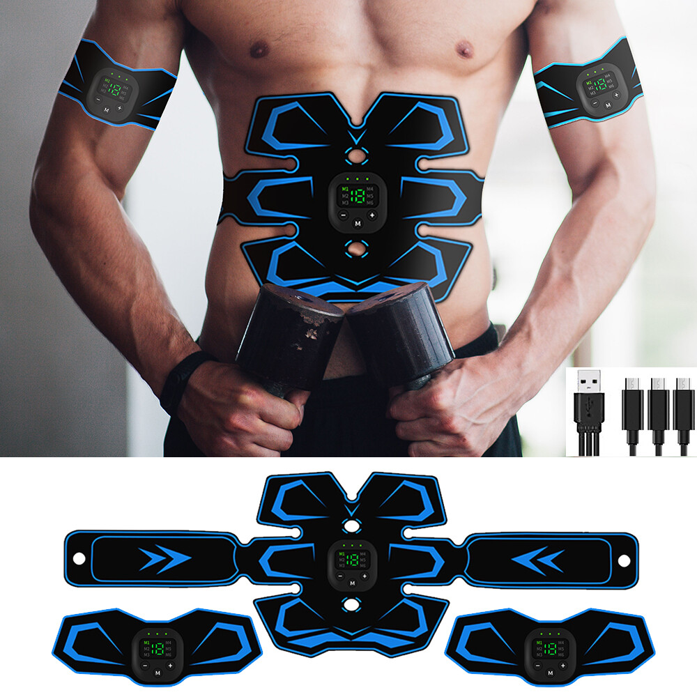 Rechargeable EMS Abdominal Muscle Toning Belt Trainer ABS Stimulator