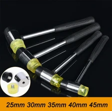 Rubber Hammer Mallet 25mm - 45mm Replacable Heads Double Faced Steel Handle