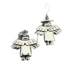 Sterling Silver Angel Dangle Earrings with Shepherd Hooks