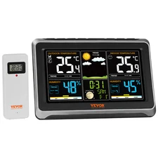 7-in-1 Weather Station Wireless Weather Station with Sensor Atomic Clock