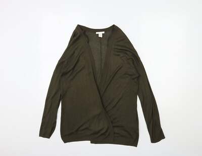H&M Damen Strickjacke grün V-Ausschnitt Acrylmischung Größe S