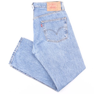 Vintage LEVI'S 501 Blue Denim Regular Straight Jeans Mens W34 L30 | eBay