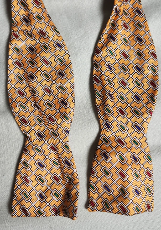Галстук-бабочка Jos A Bank яркий желтый многоцветный геометрический 100% шелк - Изображение 3 из 4
