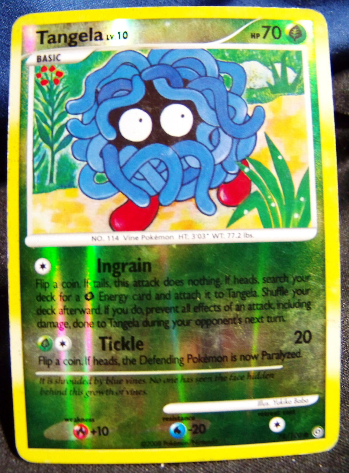 2008 Pokemon Tangela TCG Stormfront Reverse Holofoil Common Card #78/100 - LP