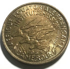 elf French Equatorial Africa 25 Francs 1958 Giant Eland — photo 1