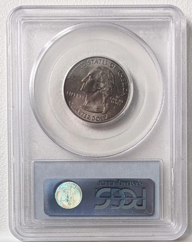 2003P IL Quarter PCGS MS64 Mint Error Improperly Annealed Plan Sintered Planchet - Image 2 of 4