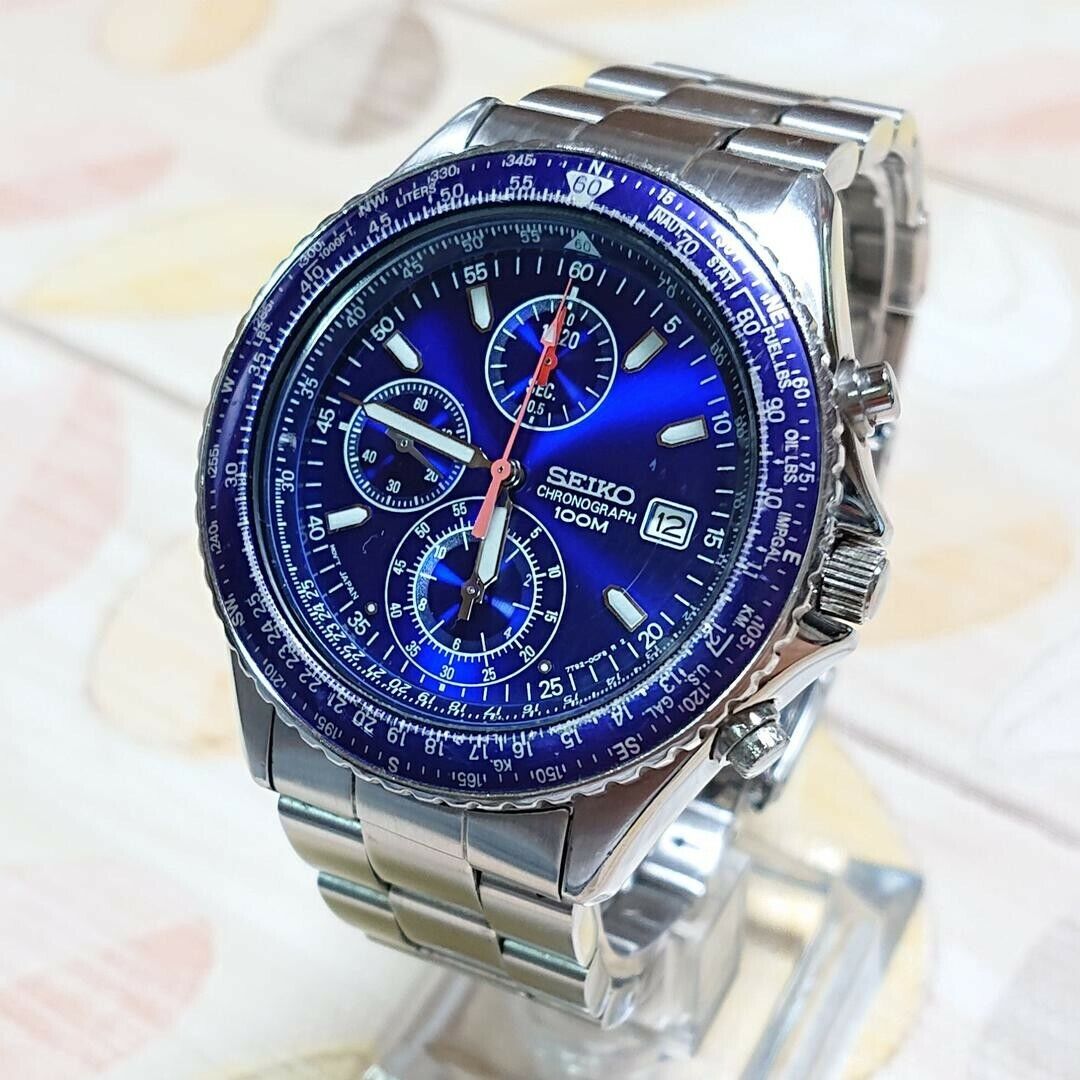 Seiko Flightmaster Pilot 7T92-0CF0 Quartz Chronograph Blue Seiko Flightmaster Pilot 7T92-0CF0 Quartz Chronograph Blue